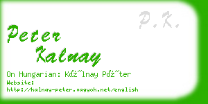 peter kalnay business card